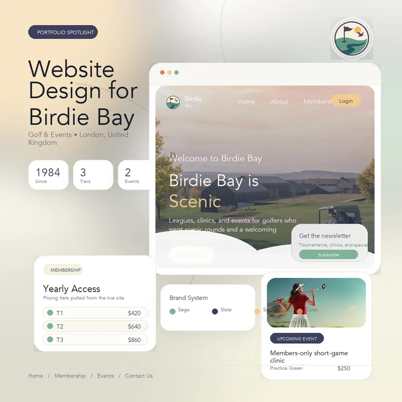 Birdie Bay website or product design presentation