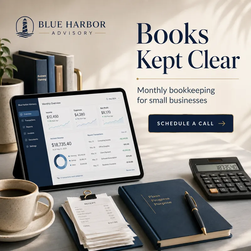 Blue Harbor Advisory marketing graphic