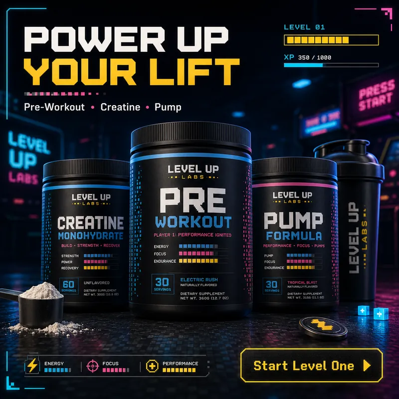 Level Up product advertising concept