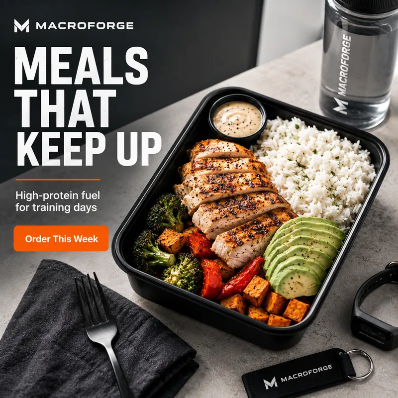 Macro Forge Meals product advertising concept
