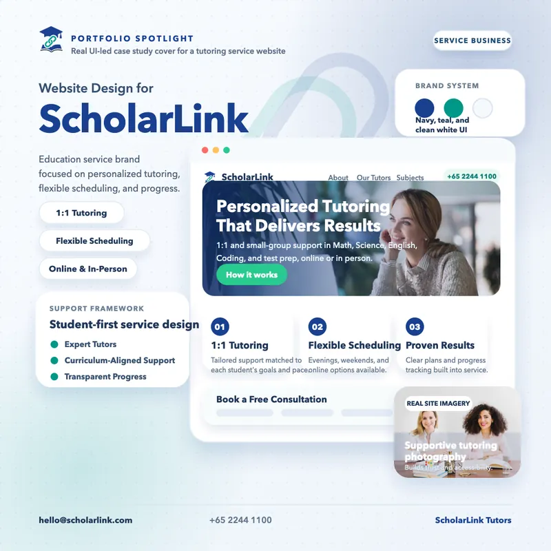 ScholarLink website or product design presentation