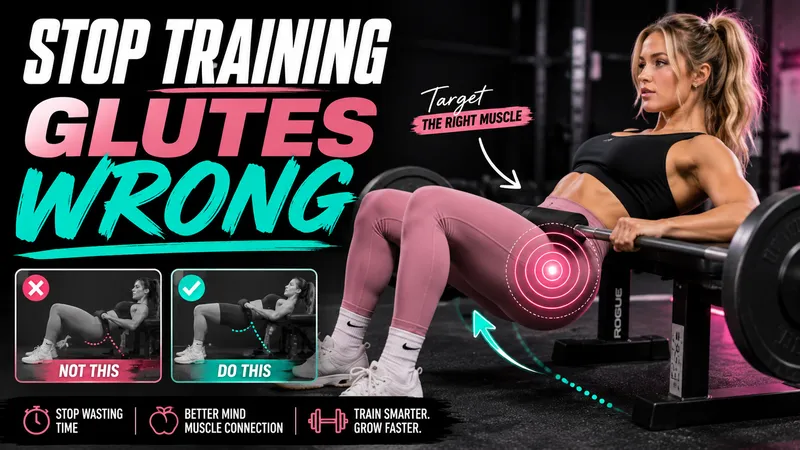 A fitness thumbnail pairing a training demonstration with pink and turquoise editorial typography.
