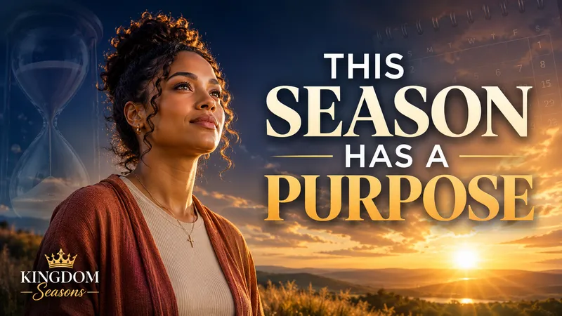 A faith-themed thumbnail featuring a portrait against a sunset landscape with serif headline lettering.